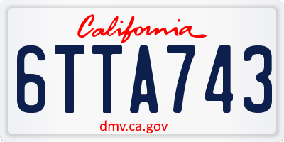 CA license plate 6TTA743