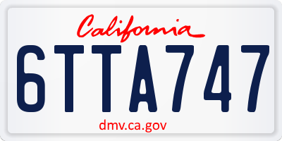 CA license plate 6TTA747