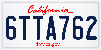 CA license plate 6TTA762