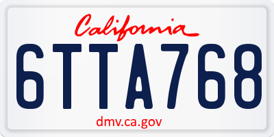 CA license plate 6TTA768