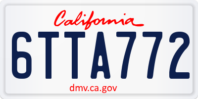 CA license plate 6TTA772