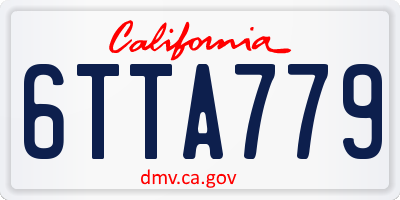 CA license plate 6TTA779