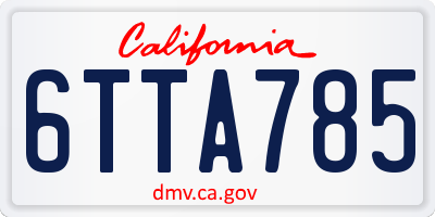 CA license plate 6TTA785