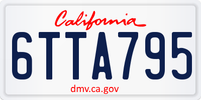 CA license plate 6TTA795
