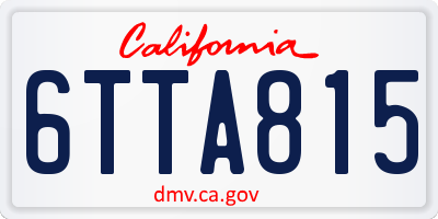 CA license plate 6TTA815