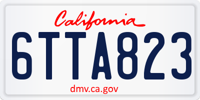 CA license plate 6TTA823