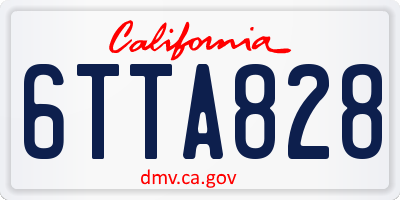 CA license plate 6TTA828