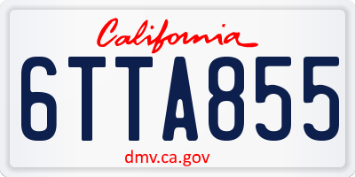 CA license plate 6TTA855
