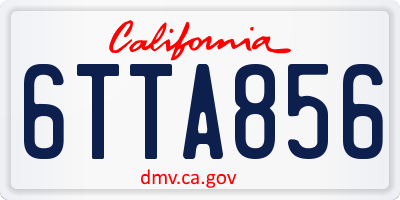 CA license plate 6TTA856