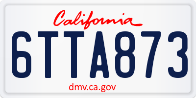 CA license plate 6TTA873