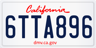 CA license plate 6TTA896