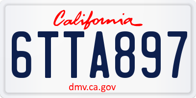 CA license plate 6TTA897