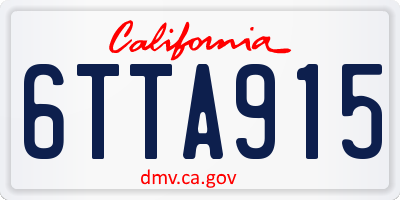 CA license plate 6TTA915