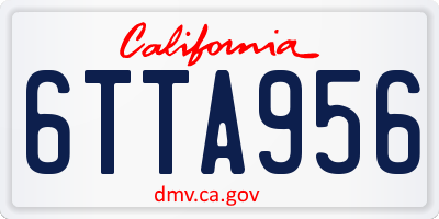CA license plate 6TTA956