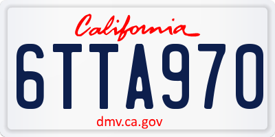 CA license plate 6TTA970