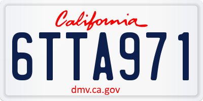 CA license plate 6TTA971