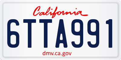 CA license plate 6TTA991