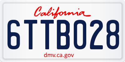 CA license plate 6TTB028