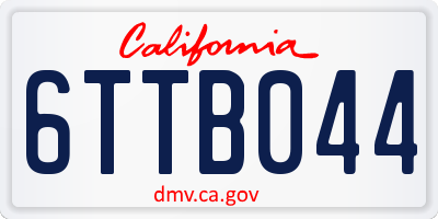 CA license plate 6TTB044
