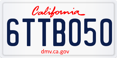 CA license plate 6TTB050