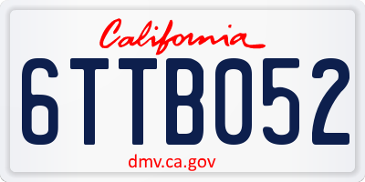 CA license plate 6TTB052