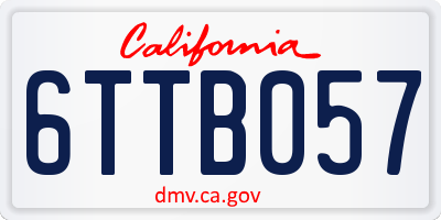 CA license plate 6TTB057