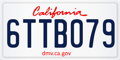 CA license plate 6TTB079