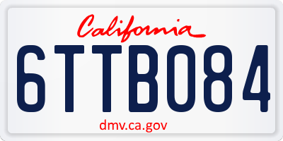 CA license plate 6TTB084