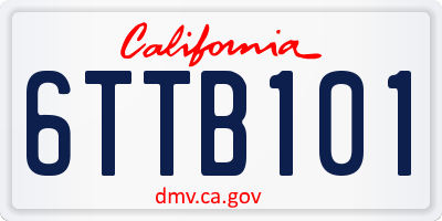 CA license plate 6TTB101