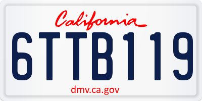 CA license plate 6TTB119