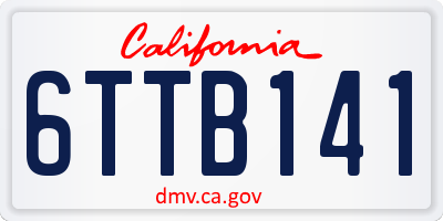 CA license plate 6TTB141
