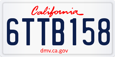 CA license plate 6TTB158