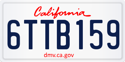 CA license plate 6TTB159