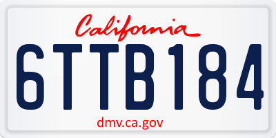 CA license plate 6TTB184