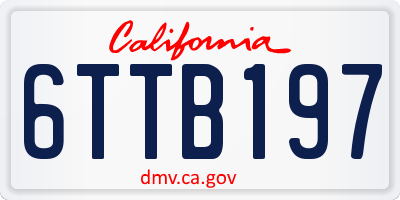 CA license plate 6TTB197