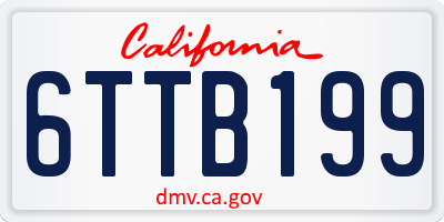 CA license plate 6TTB199