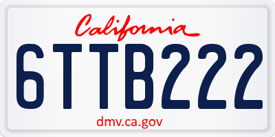 CA license plate 6TTB222