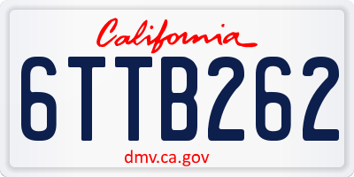 CA license plate 6TTB262
