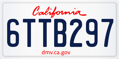 CA license plate 6TTB297