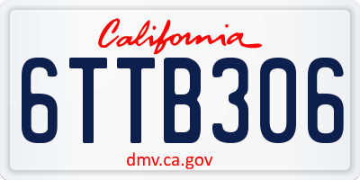 CA license plate 6TTB306