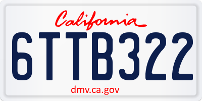 CA license plate 6TTB322