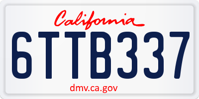 CA license plate 6TTB337