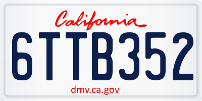 CA license plate 6TTB352