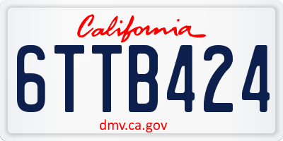 CA license plate 6TTB424