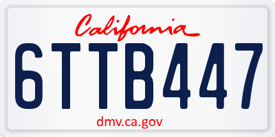 CA license plate 6TTB447