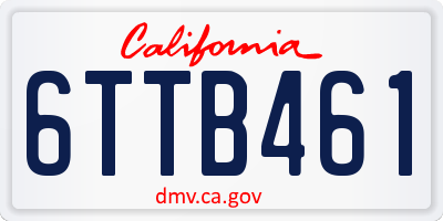 CA license plate 6TTB461