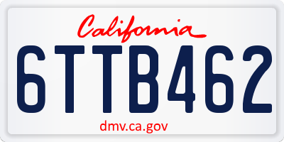 CA license plate 6TTB462