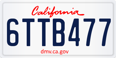 CA license plate 6TTB477