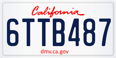 CA license plate 6TTB487