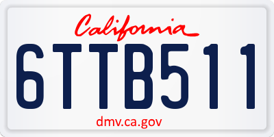 CA license plate 6TTB511